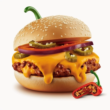 chilli cheese burger, clipart, isolated picture