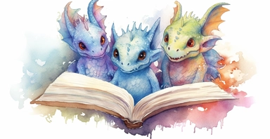 Adorable open watercolour book, cute baby dragons flying out, vivid colours, watercolor clipart, white background, I can’t believe how beautiful this is