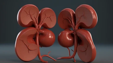 An image showcasing a 3D clipart illustration of human kidneys. The detailed design is perfect for medical education and understanding renal function.