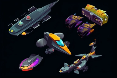isometric game sprite, clipart, futuristic family flying vehicle concept, gaming asset, sci-fi, fun, creative, cartoon render, hyper-detailed, black background, inspired by one random famous product designer, inspired by one random famous sci-fi movie, inspired by one famous architect, inspired by one random famous artist, inspired by one famous architect