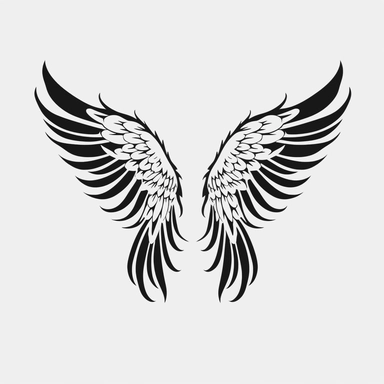Angel Wings Svg , Angel Wings Clip Art, Wings Cut File For Silhouette, white background