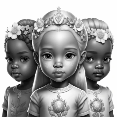 realistic cartoon style, clipart,grayscale coloring page prachtige afrikaanse prinses met vlechtjes en sieraden,--ar 2:3