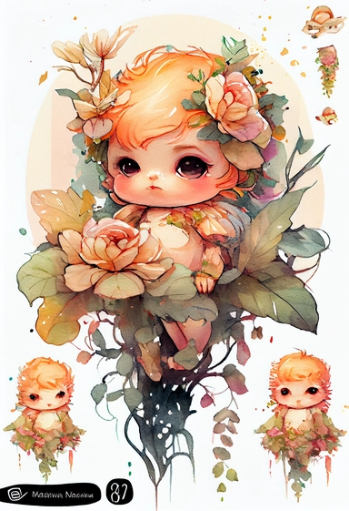 watercolor baby humming bird clipart, full body, chibi, Nursery Art, Nursery Decor, dreamy eyes, magical, high rendering, central focus, scenic background, intricate details, kawaii chibi, by Ross Tran, retro,pink light golden, Cinematic feel, tiger, Tropical,floral, colourfull,