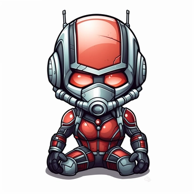 Ant-Man Sticker, Animated Cartoon, Vector art, clipart, White background