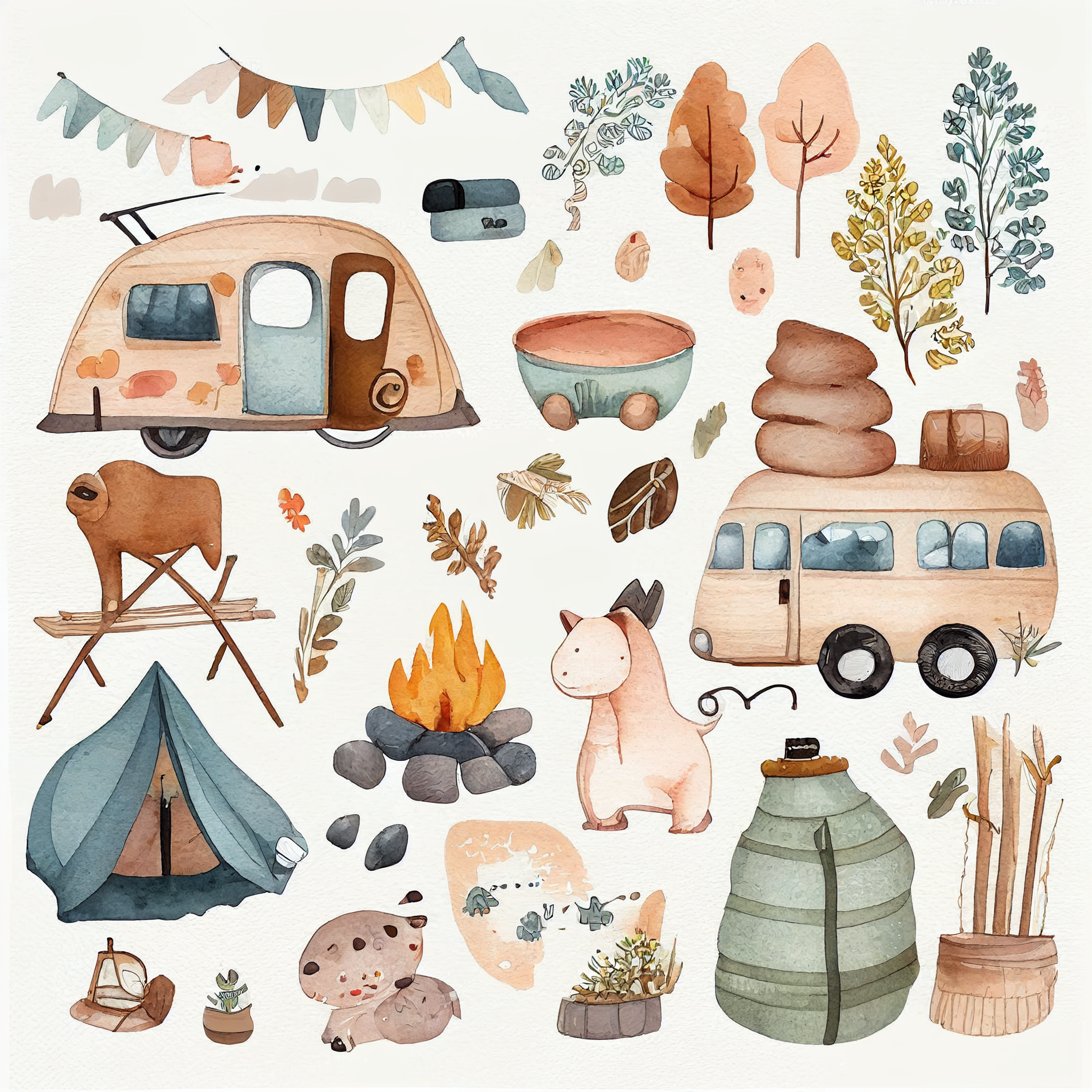 boys camping cliparts