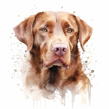 Chesapeake Bay Retriever dog, water color style, clipart, white background