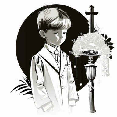 First Holy Communion pictures, vector pictures, black and white, outlines, clipart, white background