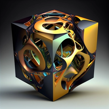 tesseract, abstract in style of clipart