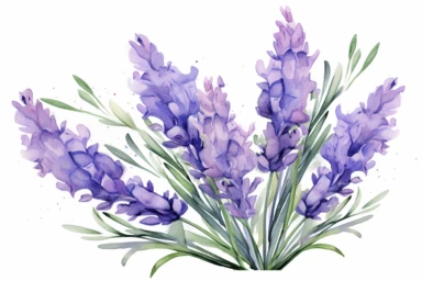 watercolor lavender bouqute , clipart,hd,on white backround,spaced out