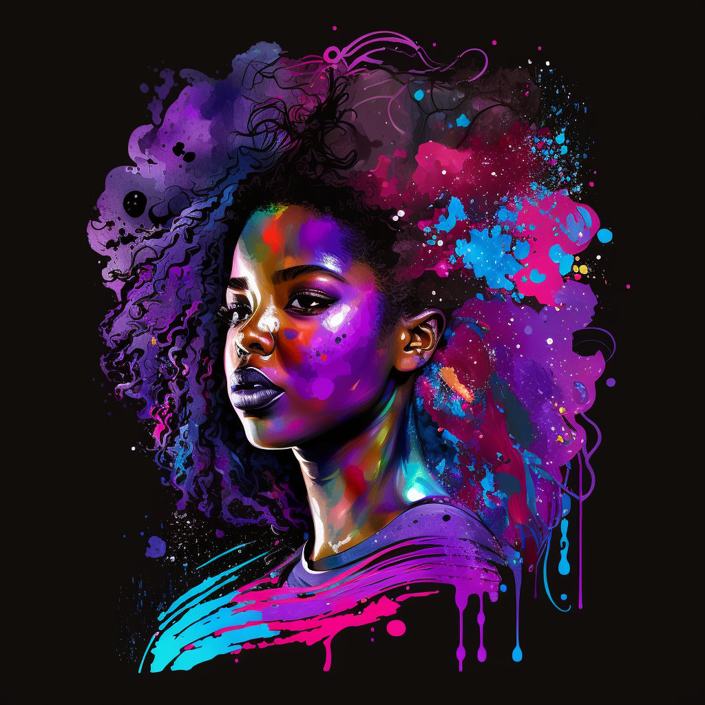 Galaxy Beautiful Black Girl Magic Melanin Black Woman PNG Afro Fashion girl  African American clipart PNG