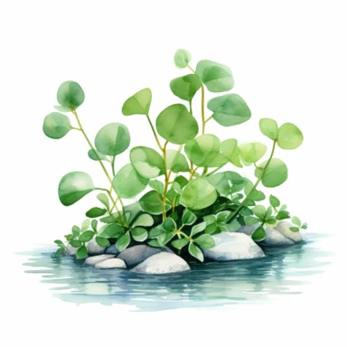 watercolor Waterthymes plant clipart,white background