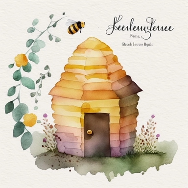 watercolor beehive clipart