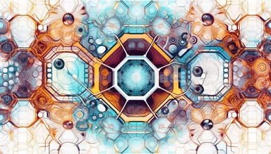technological background with colorful hexagons and lines, in the style of white background, shaped canvas, light azure and dark amber, light gray and magenta, cybersteampunk Geometric vector shape graded blend filled, in the style of adonna khare, swirli