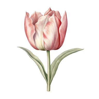 Clipart, vintage, watercolor, Darwin Tulip illustration, hand drawn, texture