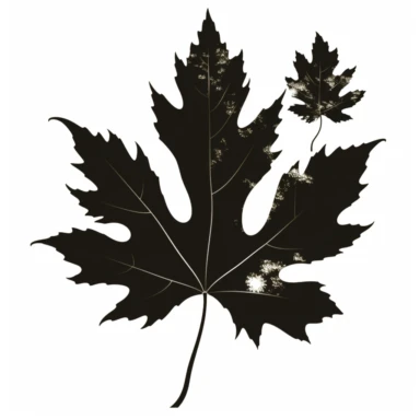 black silhouette leaf clipart
