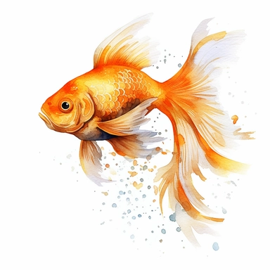 Watercolor gold fish clipart, hd, high detailed, spaced out, Anime style delicious milkshake, white background, digital painting, , lovely style, simple watercolor, white background, art watercolor, highly detailed, watercolor