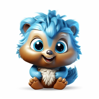 playful cute hedgehog baby clipart, disney pixar style, on white background
