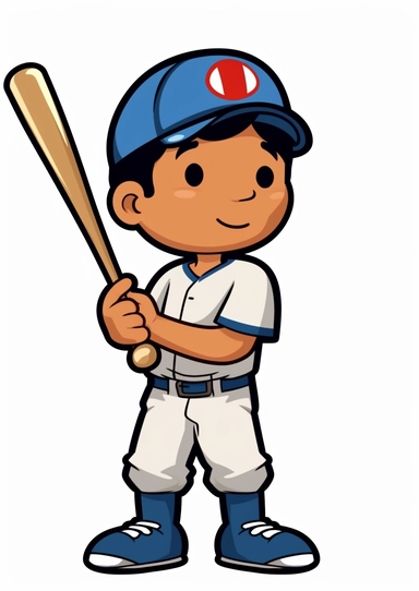 white baseball player cartoon clipart, hd png download, in the style of light aquamarine and navy, henry darger, striped, e. h. shepard, romero britto, brown, calculated