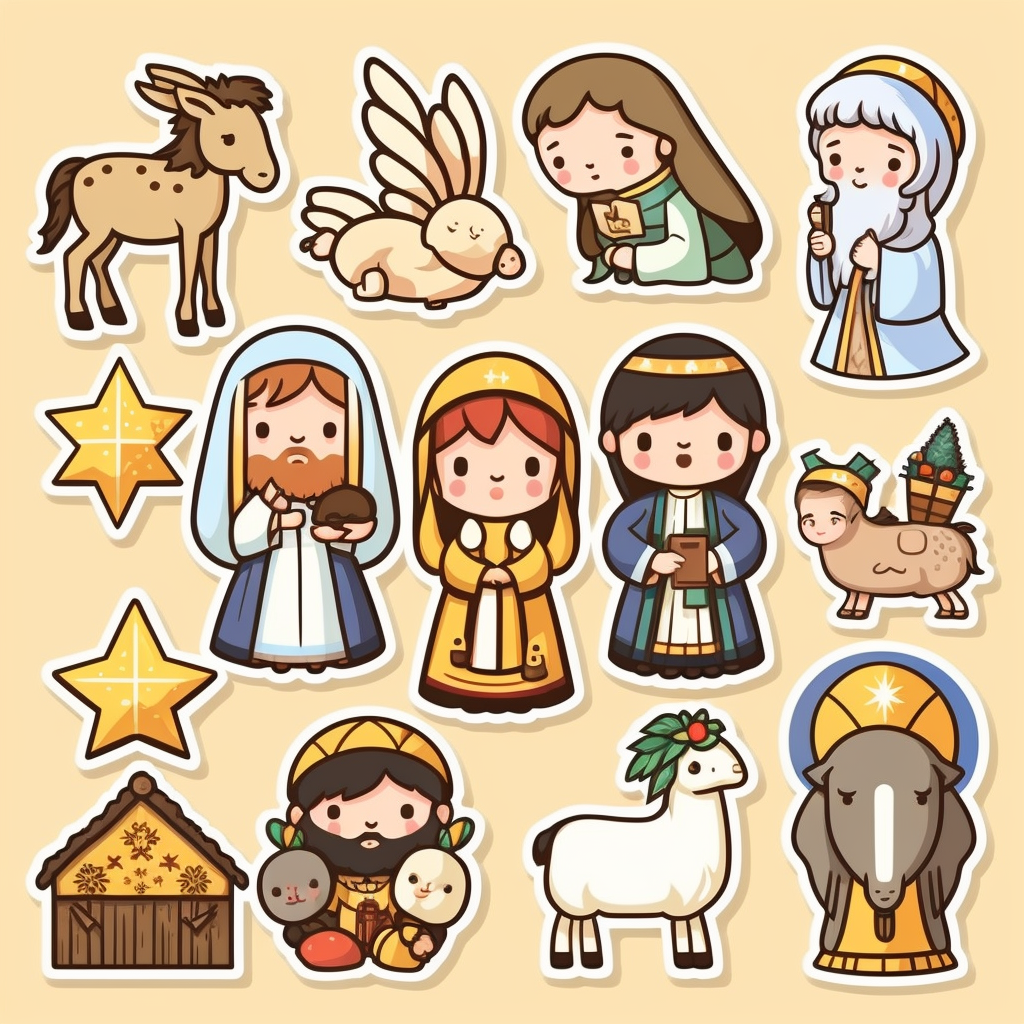 nativity animals cliparts