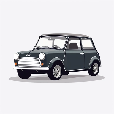simple minimalist clipart of mini cooper