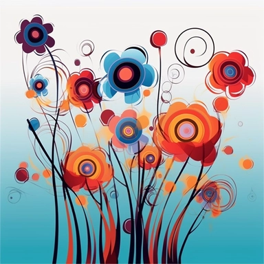 abstract flowers clip art