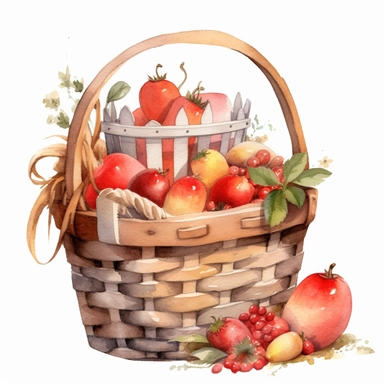 easter basket watercolor clipart & clip art, in the style of light red and dark gray, narrative paneling, classic american cars, uhd image, hand lettering, depiction of rural life, wood