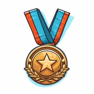 cartoon style clipart of a medal , background