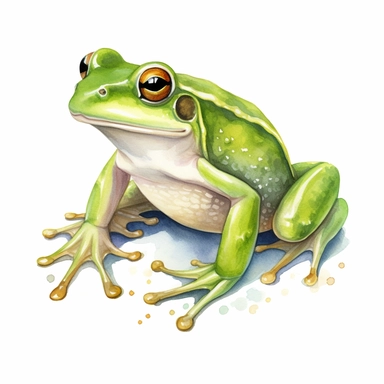 a Watercolor Green Frog Clipart