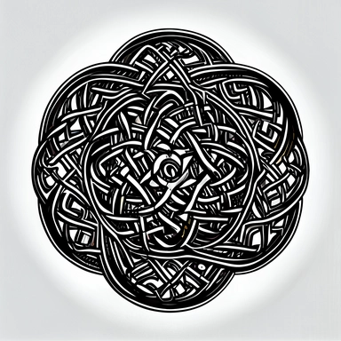 extremely detailed Celtic knot, clipart, white background