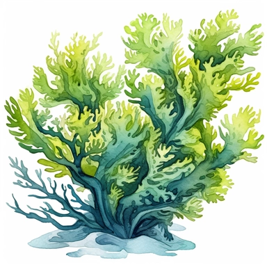 clipart graphic vector white background cartoon style drawing painting watercolor of sea algae