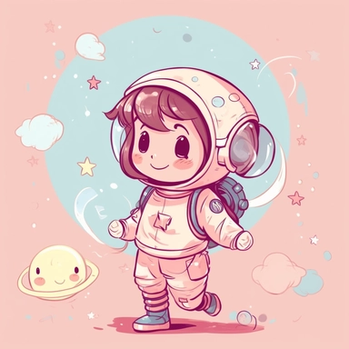 Clipart Delightful cartoon cute [astronaut]