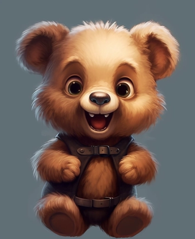 cute baby bear, clip art, color, big eyes, cute smile