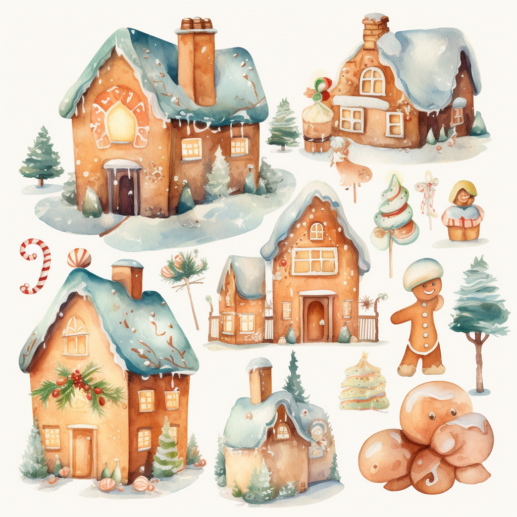 gingerbread tree cliparts