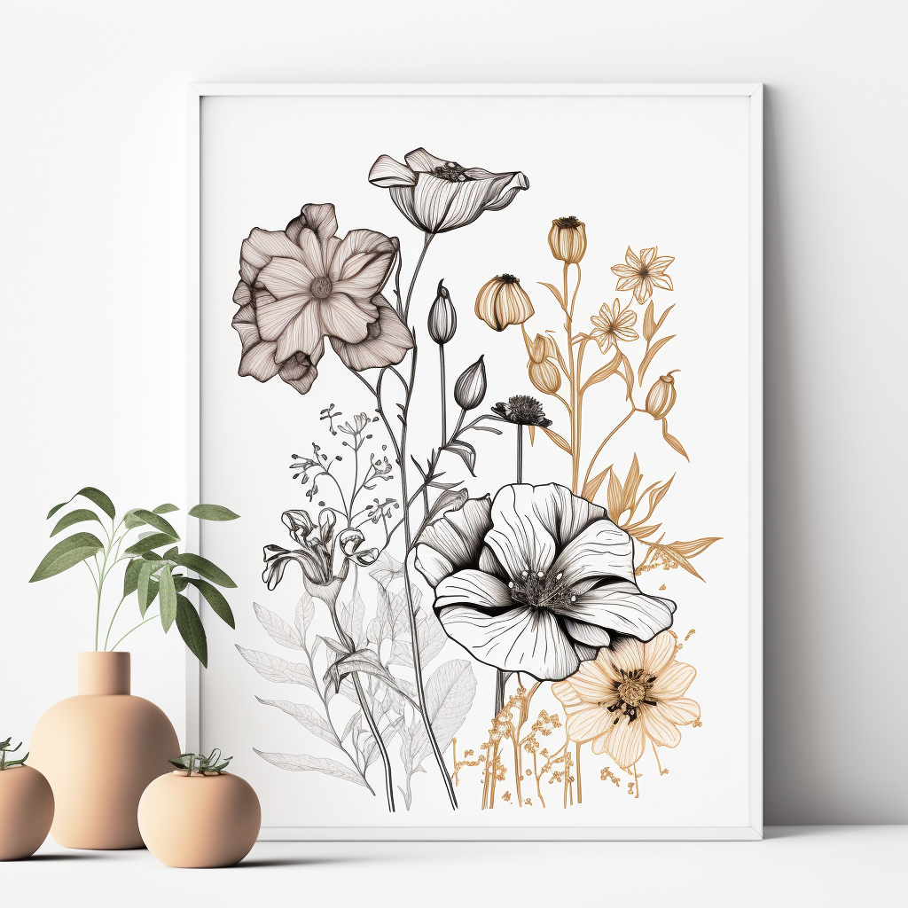 floral line cliparts