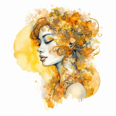 cartoons stiker planet heart cachalot pride watercolor pop art style clipart by Gustav Klimt golden woman , on a white background, detailed, realistic