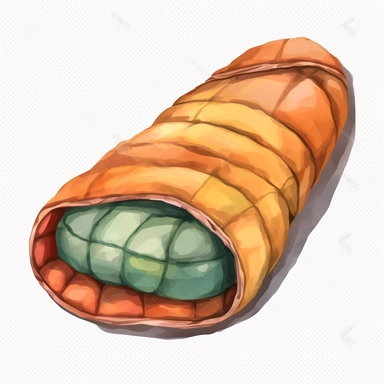 watercolor, sleeping bag clip art of a sleeping bag rolled up or unrolled. png full-body realistic cartoon in 32K UHD cute. 15 cm thick outline. Black color. There was no shadow on the ground. 8k with realistic watercolors and detailed illustrations. PNG clipart, transparent white background