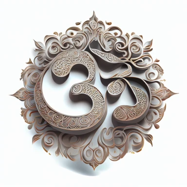 extremely detailed Om symbol, clipart, white background