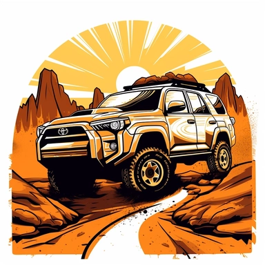 Toyota 4Runner aggressive off-road terrain clipart