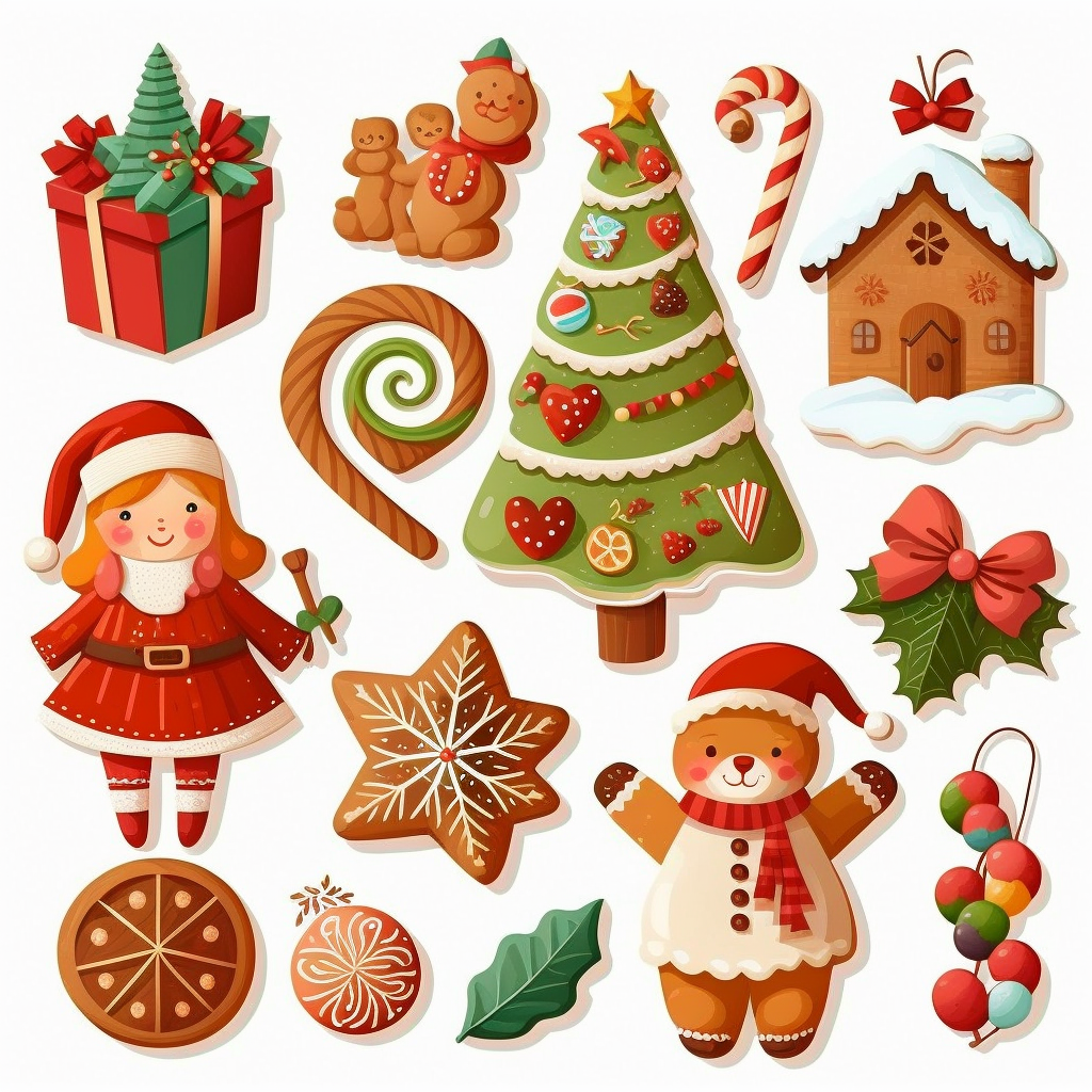 gingerbread tree cliparts