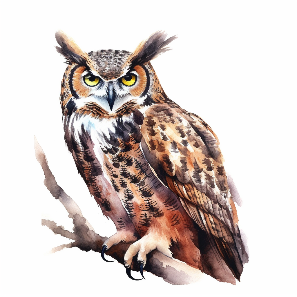 horned owl cliparts
