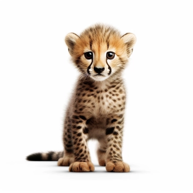 cheetah safari baby animal photorealistic clipart,on white background