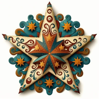 folk art star clipart art