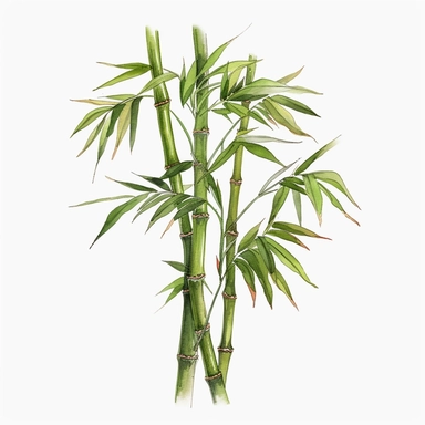 bamboo clipart, watercolor style, hyper realistic, detailed, white background