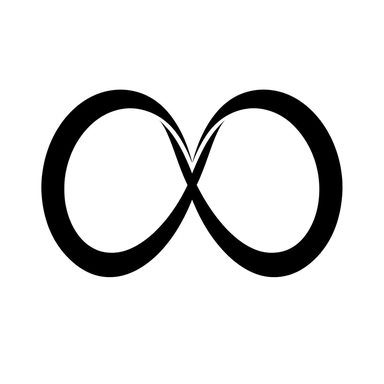 Infinity Symbol, black and white, simple, with the word Love, clipart