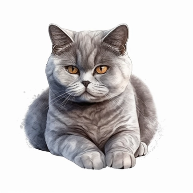 watercolour cute realistic British shorthair cat ultra detailed ultra photoreal intricate detailed beautiful magnificent British shorthair cat with perfect beautiful realistic eyes and intricate facial features four perfect legs and paws realistic detailed ,png image,high definition,300dpi,graphic clipart,computer graphics