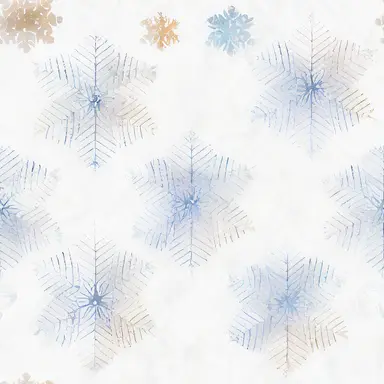 gradient snowflakes pattern simetric, white background in watercolor clipart style