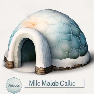 igloo clipart + white background + watercolor style