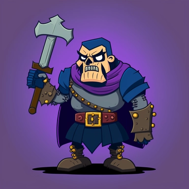 main bad guy in a new epic medieval fantasy dnd themed cartoon geared to tweens, Clipart, solid background