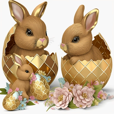 ?,easter, clipart, cutest, gold foil,