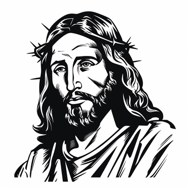 jesus christ clipart, simple, black and white